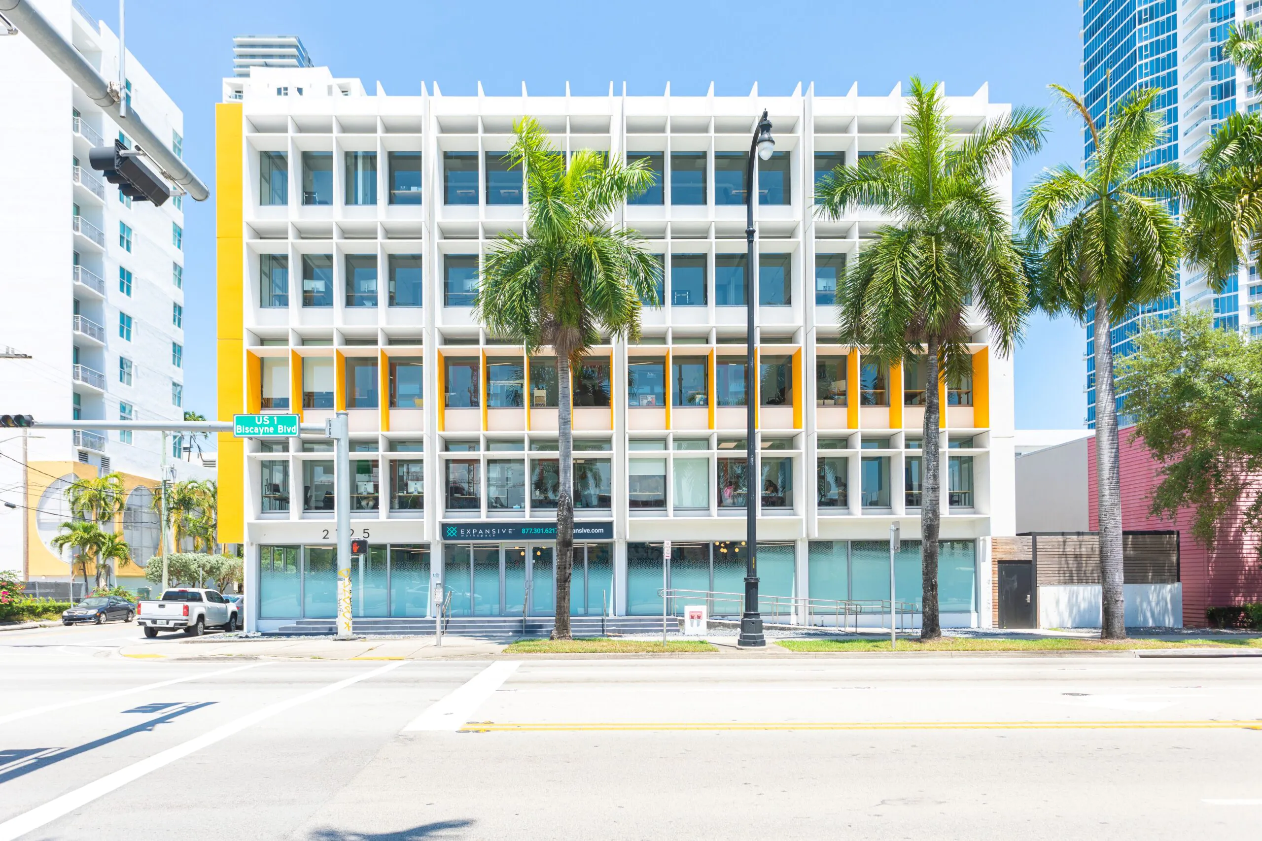 Expansive Miami building exterior
